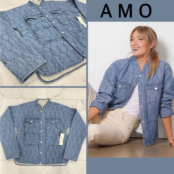 💙 AMO Denim Quilted Jacket - Picture 2 of 14